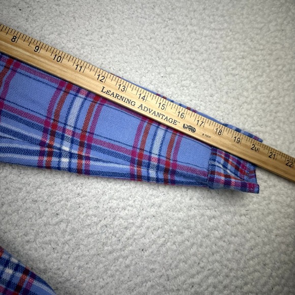 Pilcro Wool Blend‎ Flannel Shirt Women's Small Blue Plaid Western Rodeo Anthro - Picture 7 of 11